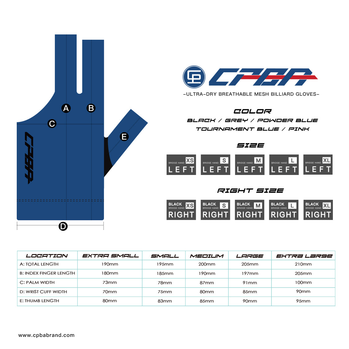 CPBA Gloves Open Finger (Left Hand)