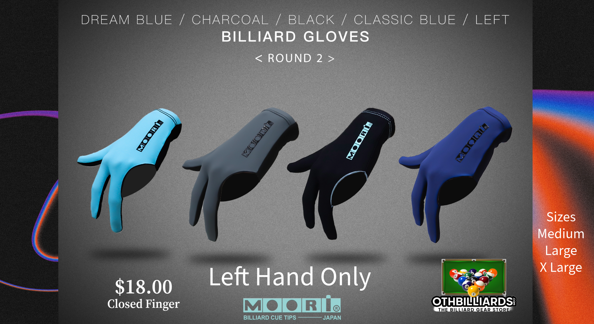 Moori Gloves Closed Finger (Left Hand)