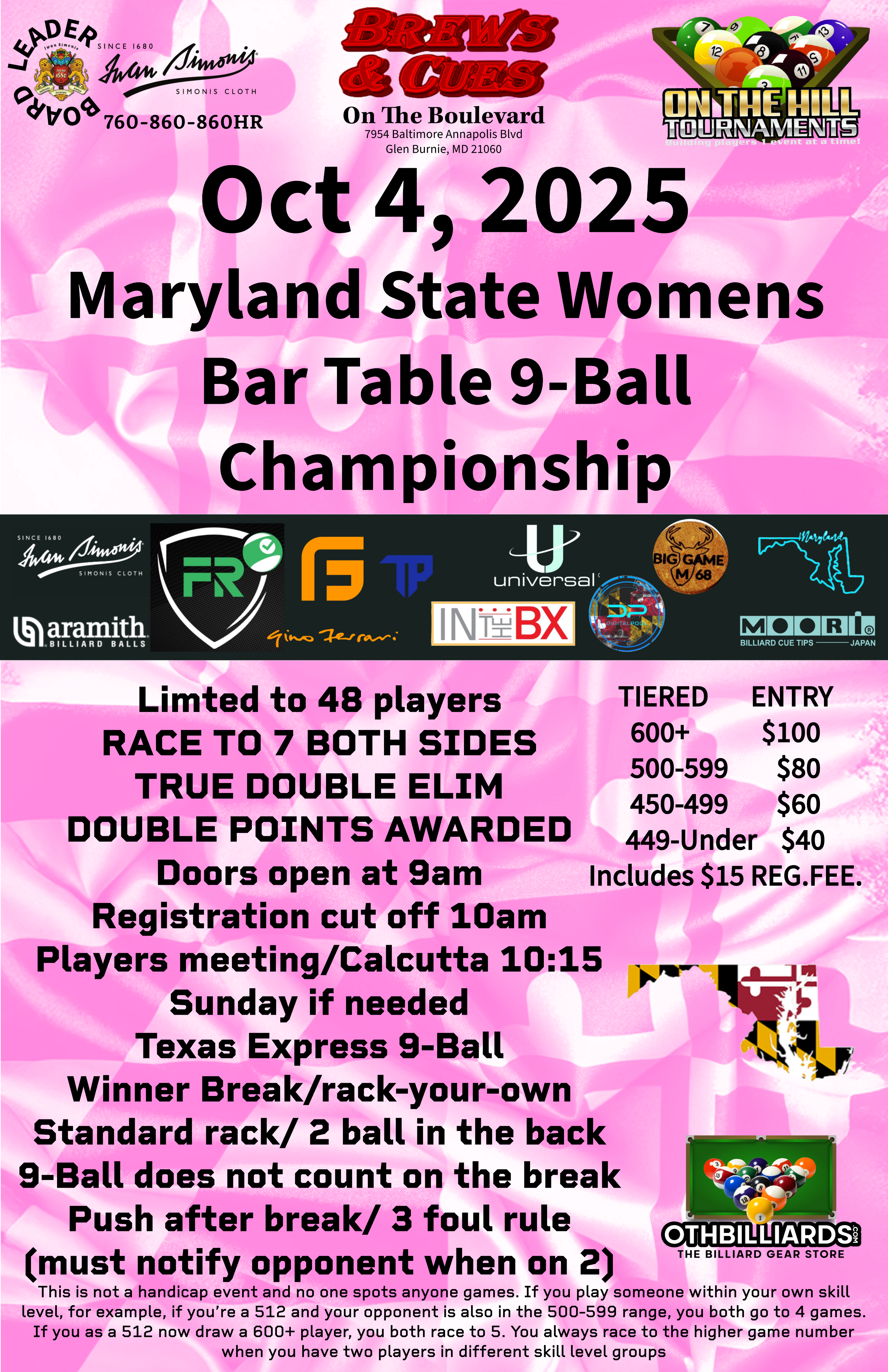 Maryland State Women's bar Table 9-Ball