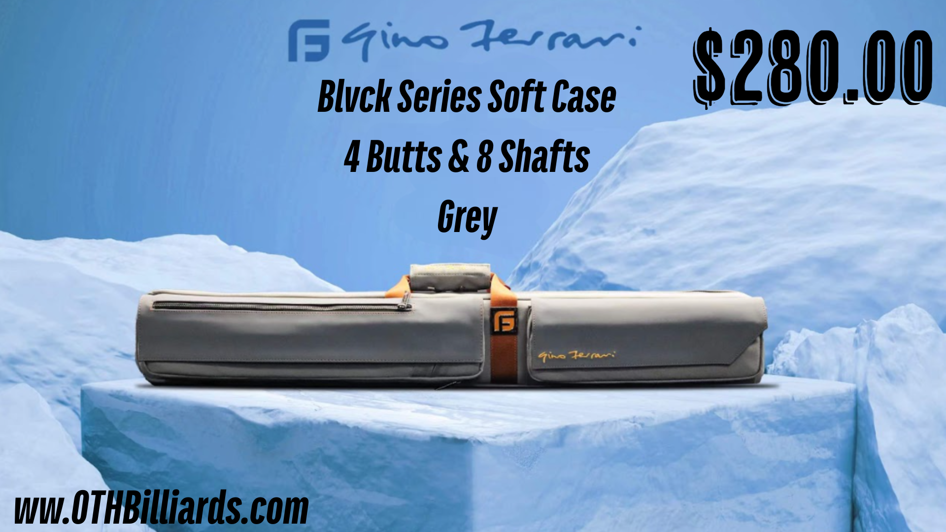 Gino Ferrari 4X8 Pool Cue Case Soft Grey