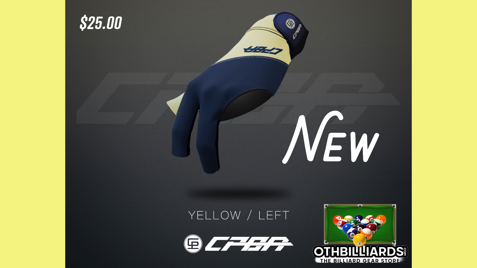 CPBA Professional Billiard Glove Open Finger (Left Hand)