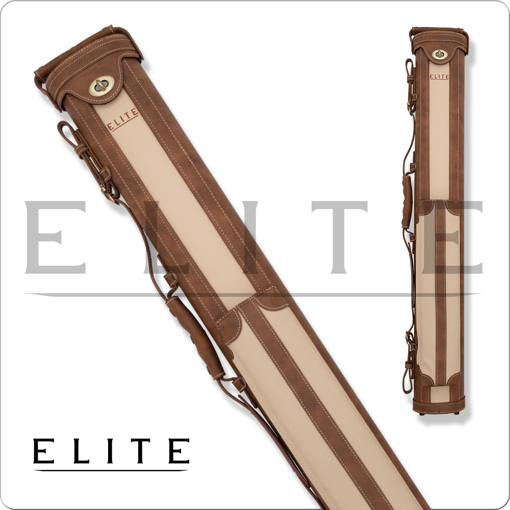 Elite ECV22 Vintage 2x2 Pool Cue Hard Case - Chestnut
